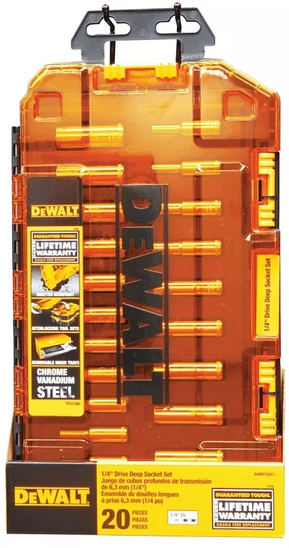 Deep Socket Set, Sae & Metric, 1/4 In. Drive