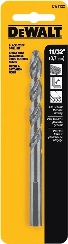 Dewalt Black & Gold 11/32 In. X 4-7/8 In. L High Speed Steel Drill Bit 3-flat Shank 1 Pk