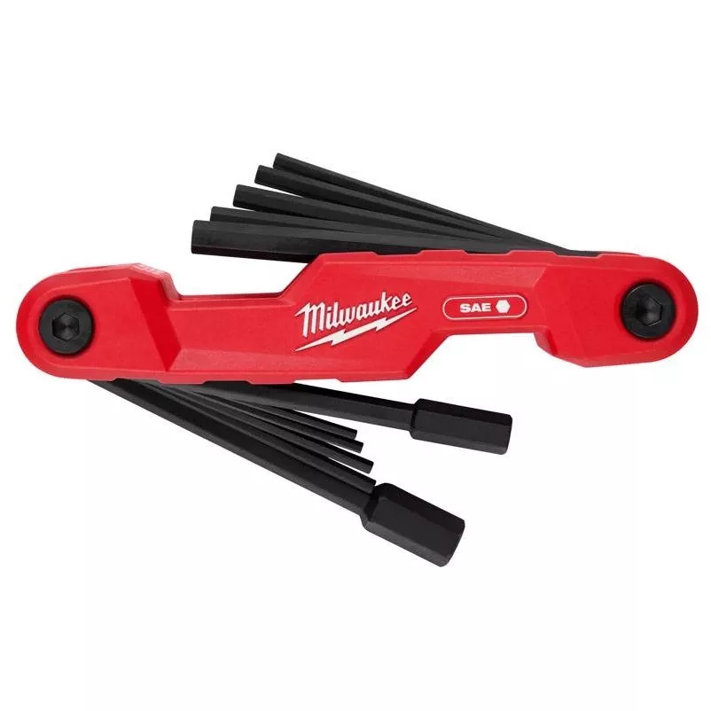 Electrician's Sae Folding Hex Key Set - 11-piece With Comfort Handle