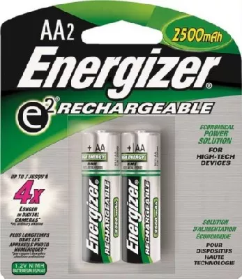 Energizer Battery- NH15BP-2- AA NiMH Rechargeable Battery- 2 Pack
