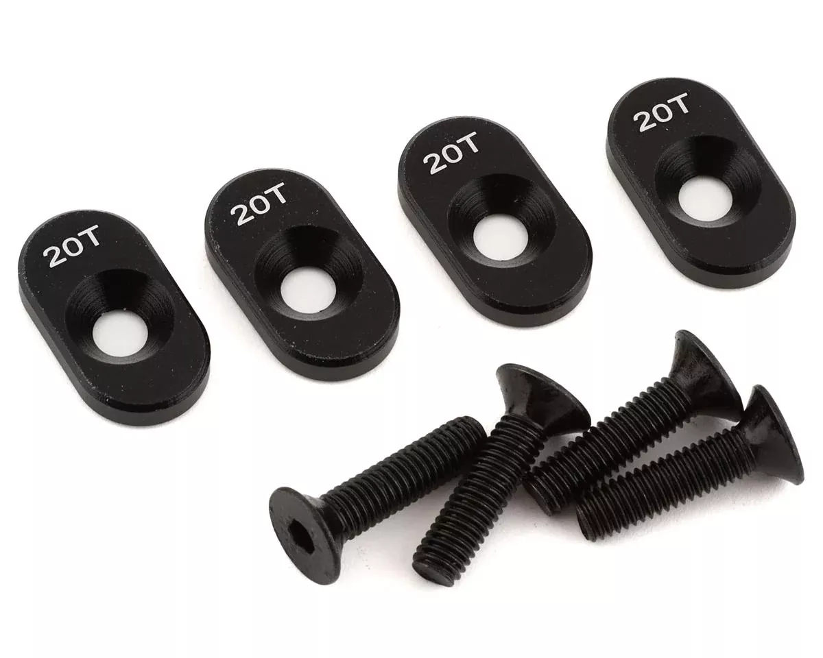 Engine Mount Insert and Screws Black 20T for DBXL 2.0 (4) (LOS232138)