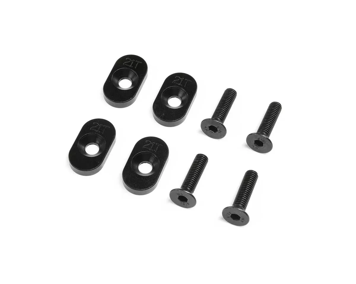 Engine Mount Insert and Screws Black 21T for DBXL 2.0 (4) (LOS232139)