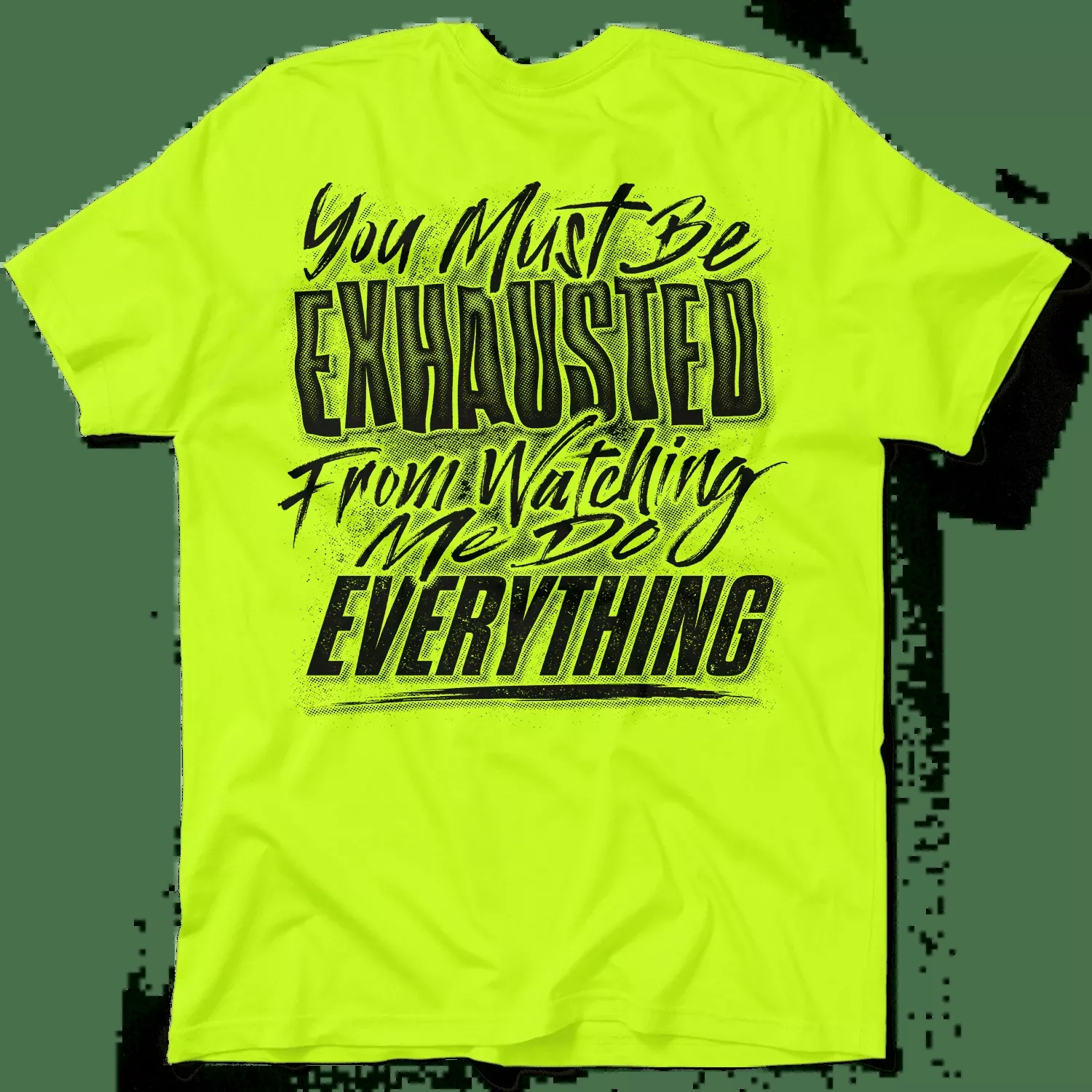 Exhausted – Safety Yellow T-Shirt