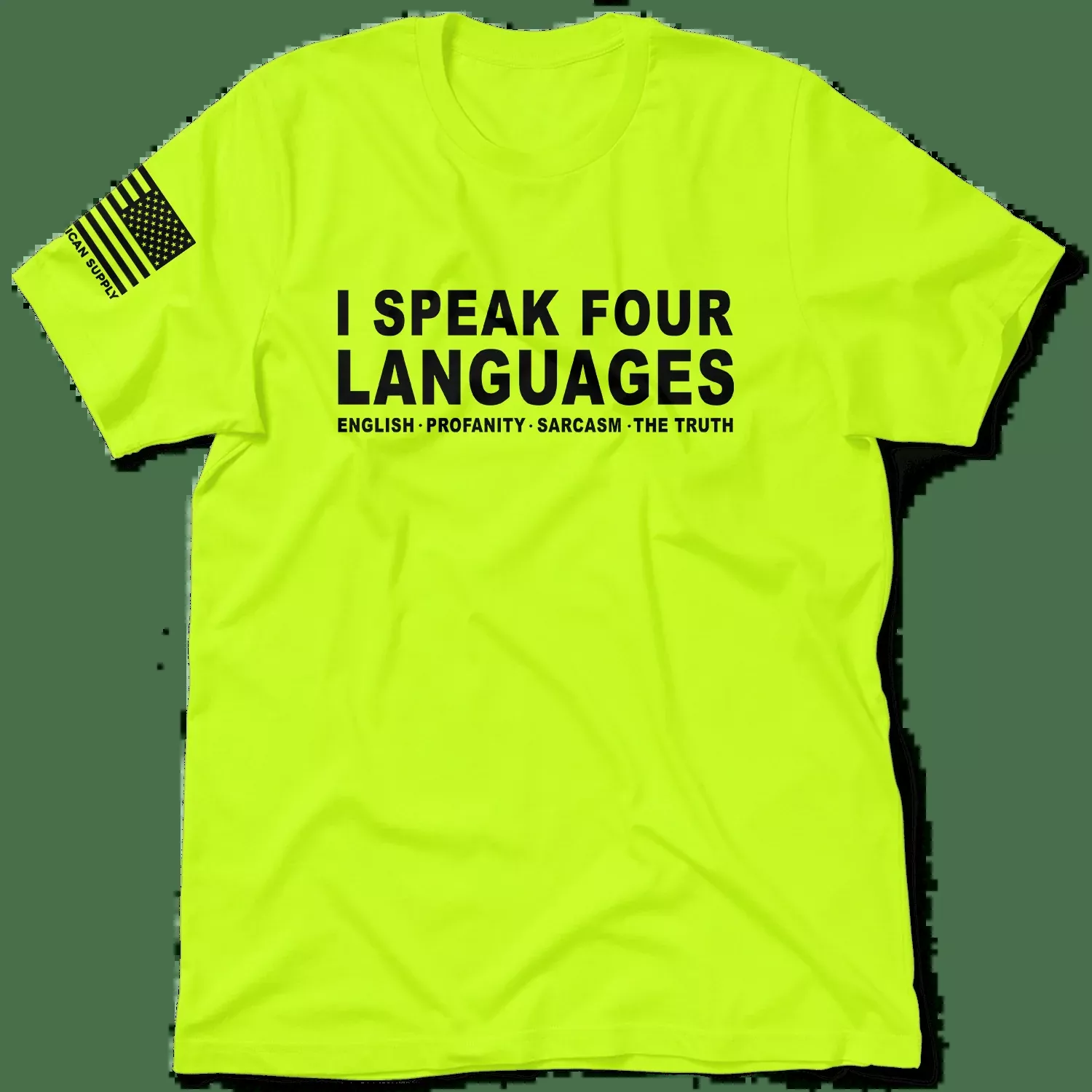 Four Languages - Safety Yellow Hi-Vis T-Shirt