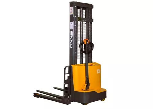 Full Powered Electric Straddle Stacker – Lead-Acid with 118″ Lift Height