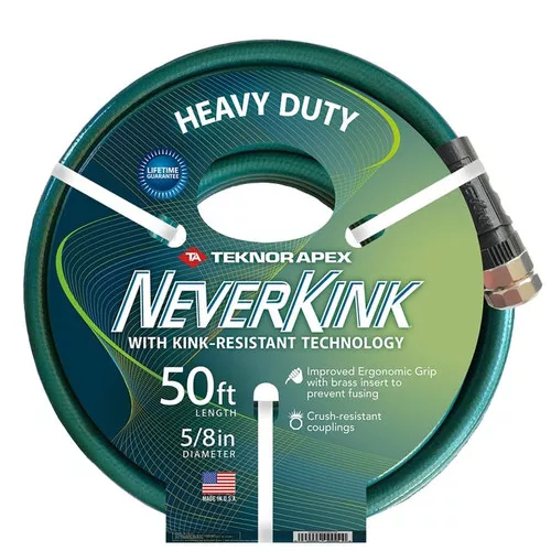 Garden Hose- 5/8" x 50'- Never Kink- Heavy Duty