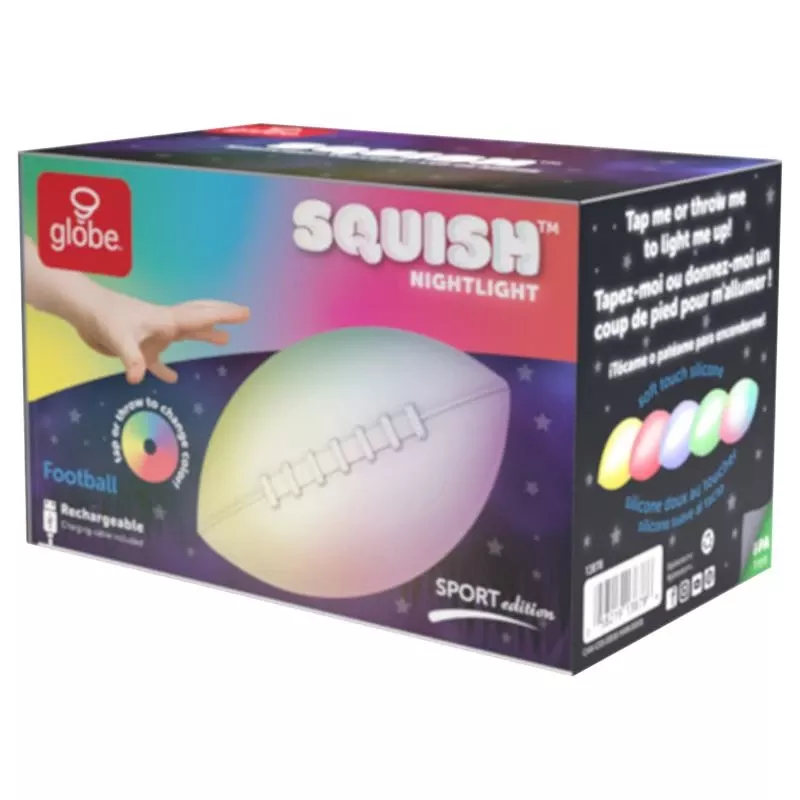 Globe Electric Squish Manual Battery Powered Football Led Night Light, Multicolored