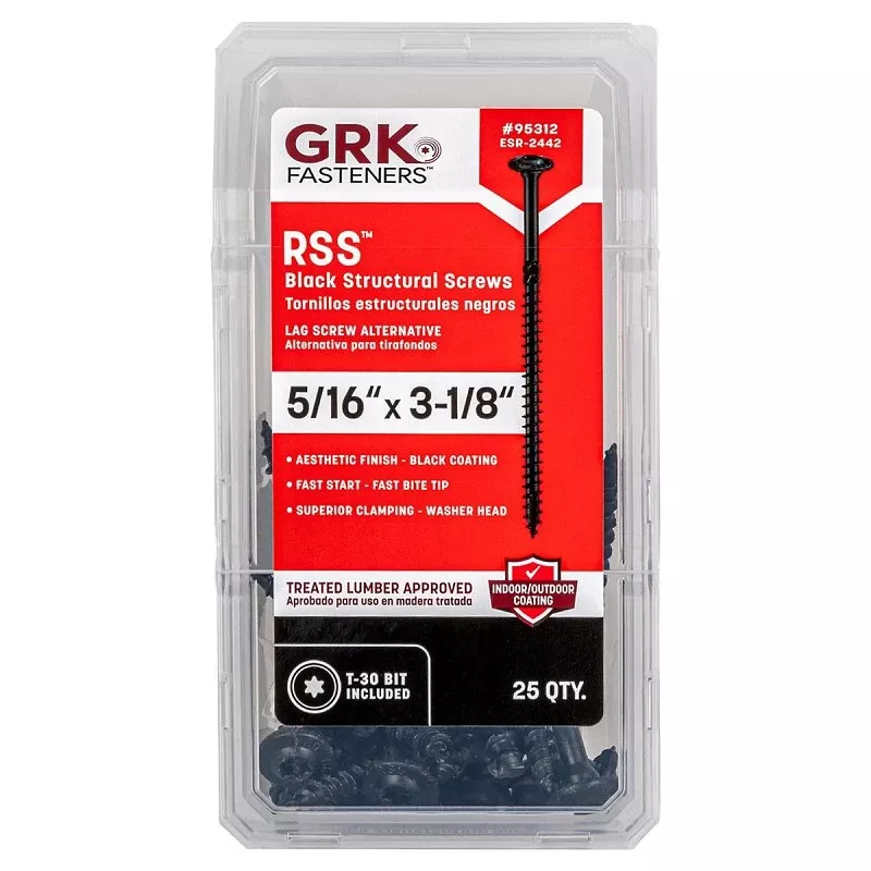 Grk Fasteners 5/16 In. X 3-1/8 In. L Star Climatek W-cut Structural Wood Screws 25 Pk