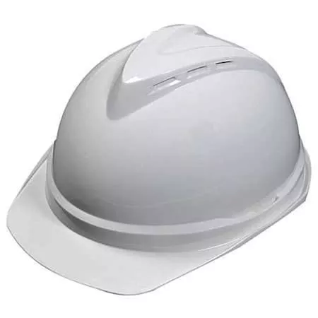 Hard Hat, V-Gard 500, Polyethylene, 6 Point Ratchet, Type 1, Class C, White