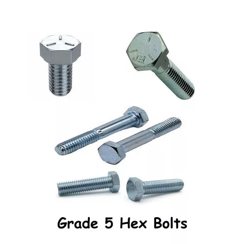 Hex Cap Bolt- Grade 5- 1/4-20 x 3 1/2"- Zinc Plated- 100 Pack