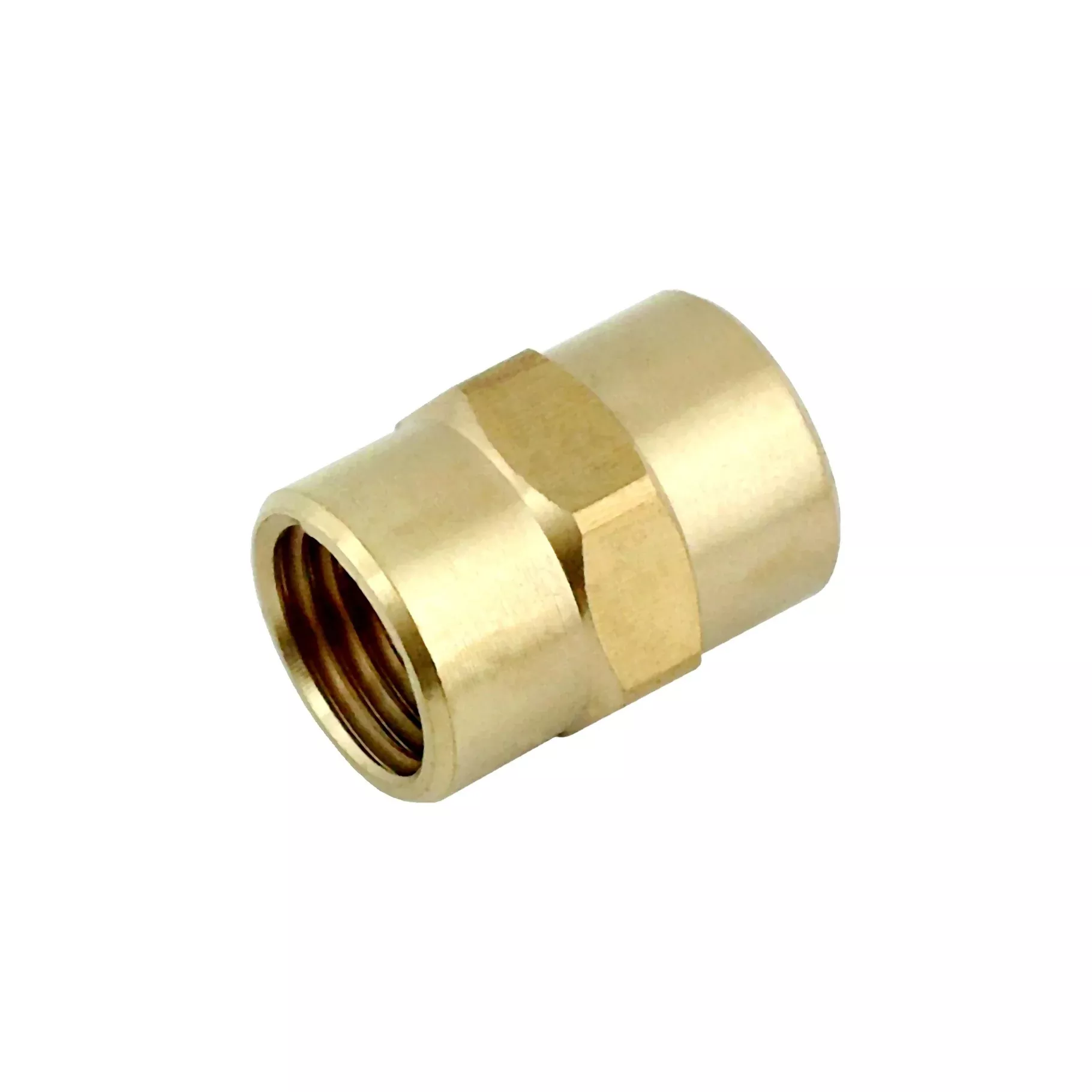 Hex Coupling - Heavy-Duty Brass - 1/8"Female Pipe Thread (FPT) X 1/8"Female Pipe Thread (FPT)