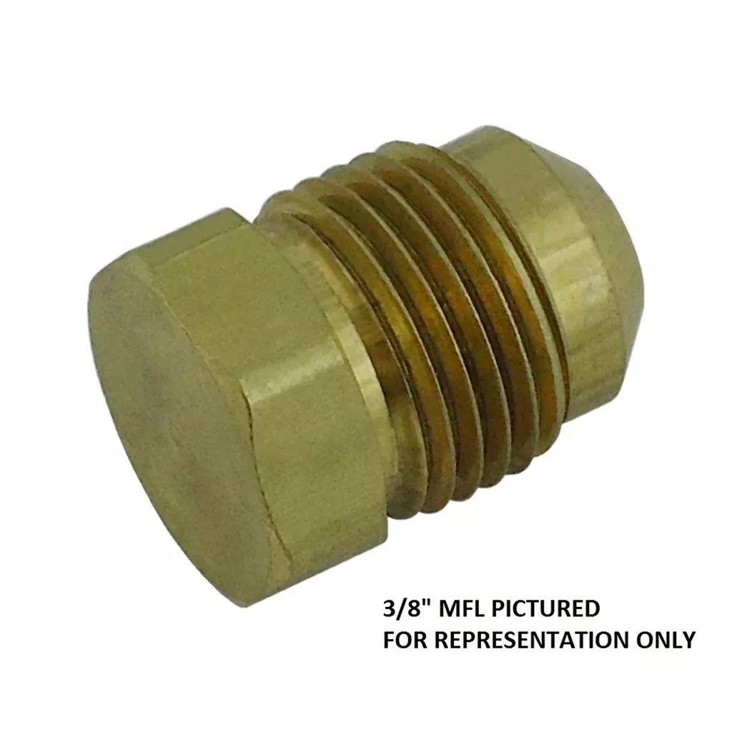 Hex Head Plug - Heavy-Duty Brass - 1/4"Male Flare (MFL)