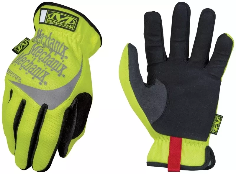 Hi-viz Fastfit Medium Work Gloves - Yellow, Synthetic Leather, Touchscreen Compatible