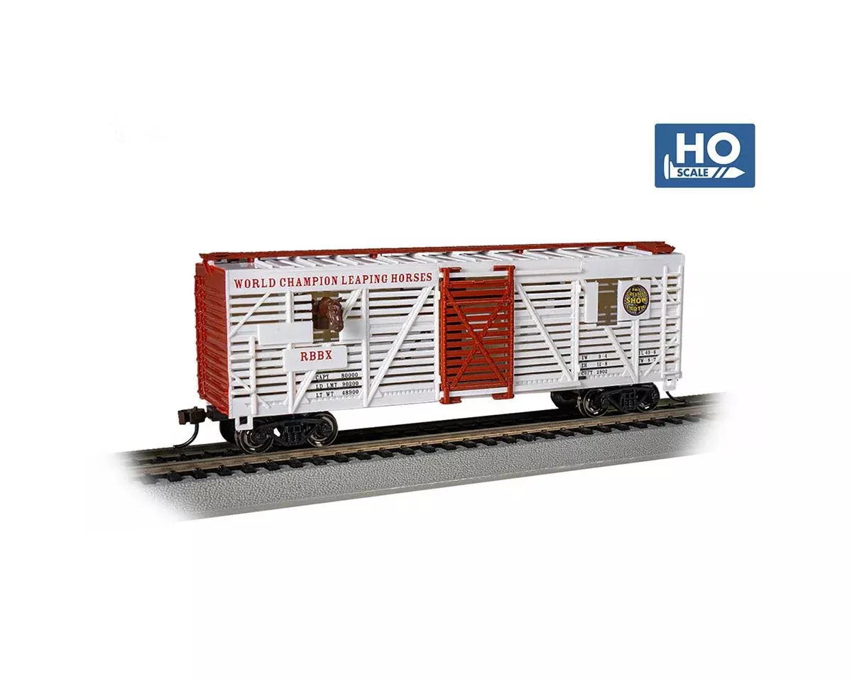 HO Ringling Bros. Animated Horse Car – White (BAC16613)