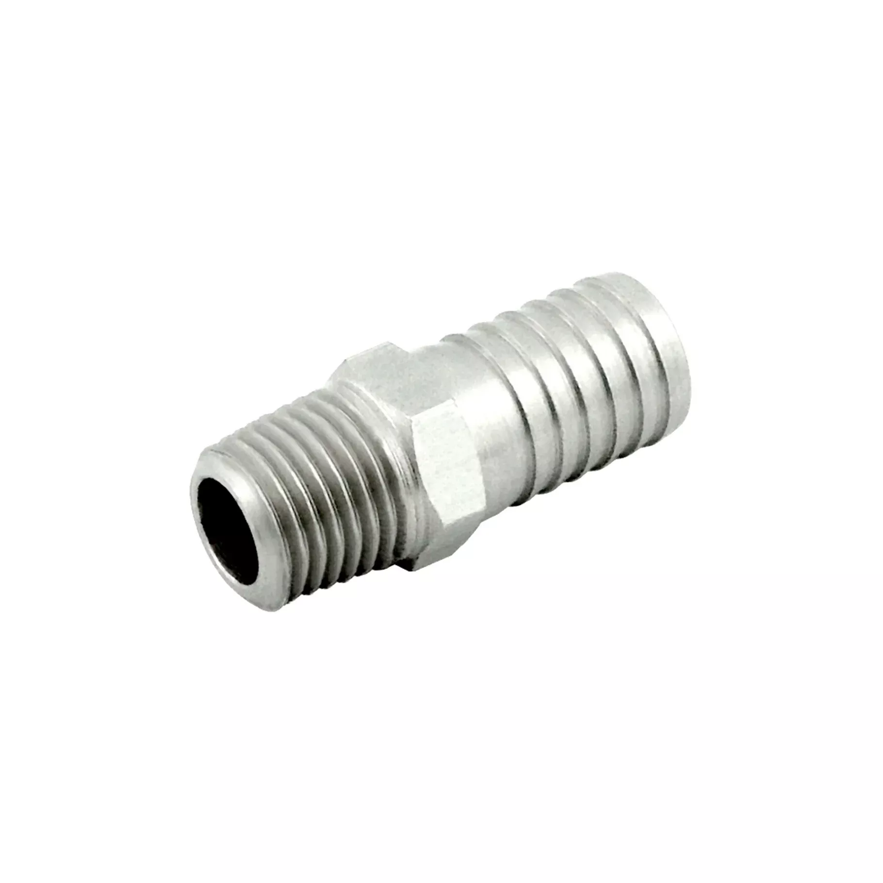 Hose Barb Adapter - 304 Stainless Steel - 1/2" Hose Barb X 1/4"Male Pipe Thread (MPT)