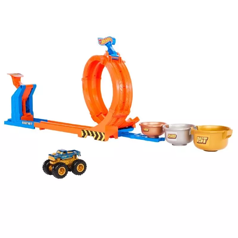 Hot Wheels Loop-and-flip Trophy Challenge Die Cast Monster Truck For Ages 4+