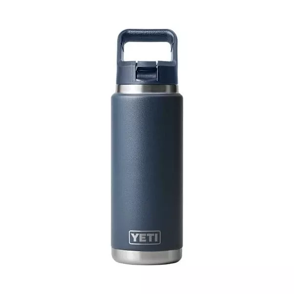 Hydro Flask Rambler 26‑oz Navy Water Bottle With Matching Straw Cap