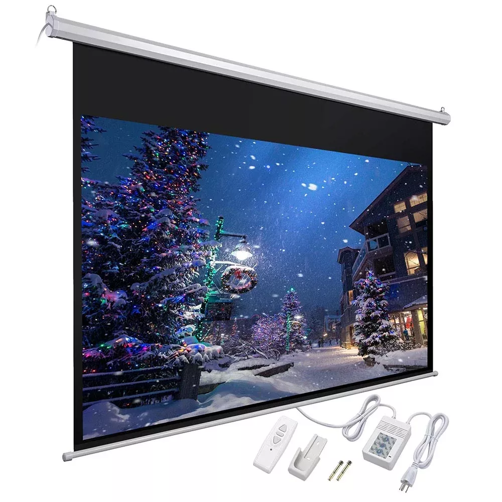 InstaHibit Retractable Electric Projection Screen 92″ 16:9 Ceiling Mounted