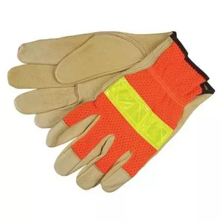 Leather Drivers Gloves, Pigskin with Polyester Mesh Back, Shirred Slip-On, Keystone Thumb, Gunn Cut
