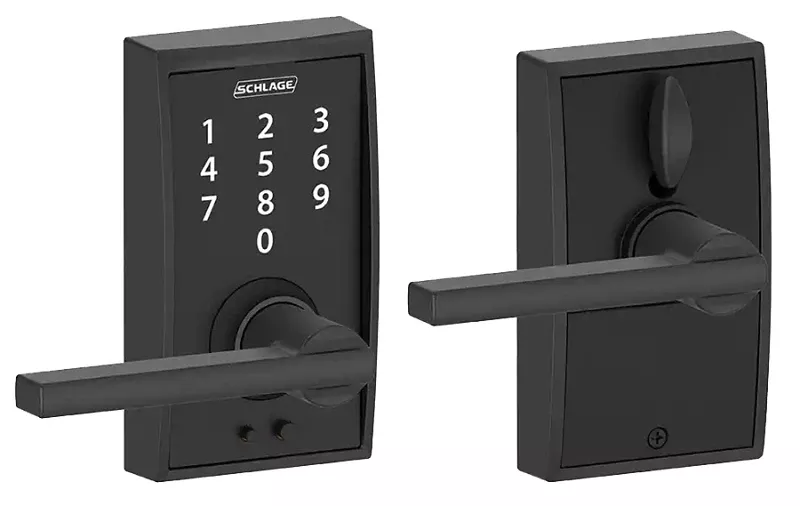 Lever Handle Century With Latitude Style In Matte Black Finish