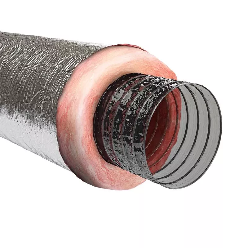 Mea Air Duct, Polyester Core, Metalized Outer Jacket, 4 In. X 25 Ft.