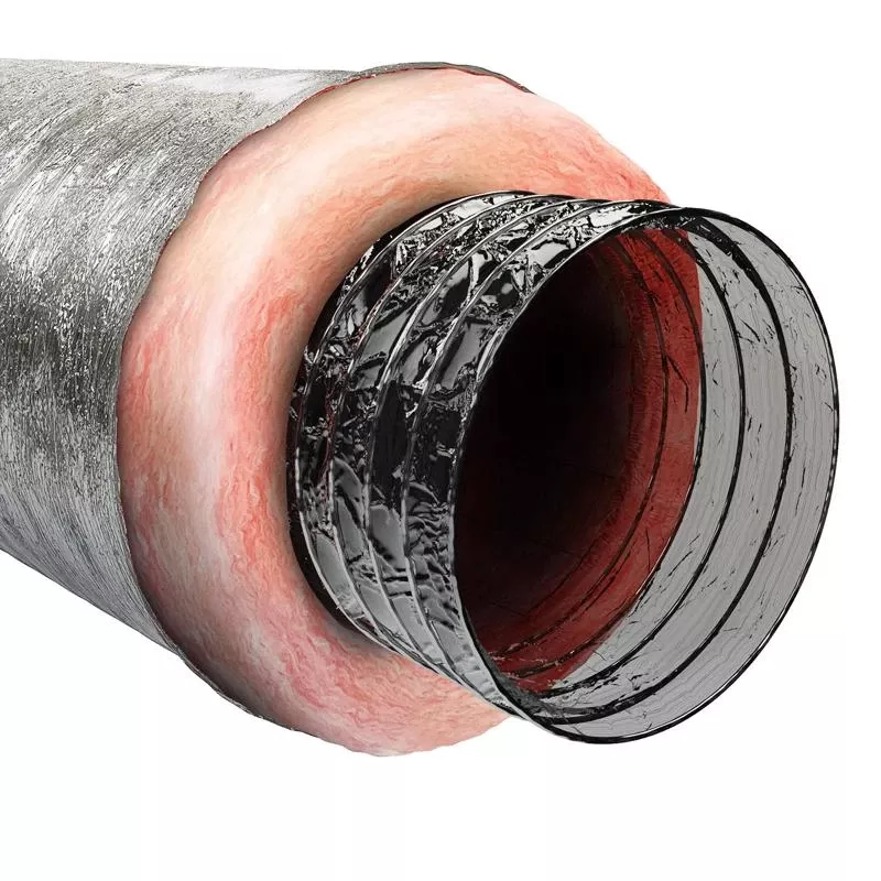 Mea Air Duct, Polyester Core, Metalized Outer Jacket, 6 In. X 25 Ft.