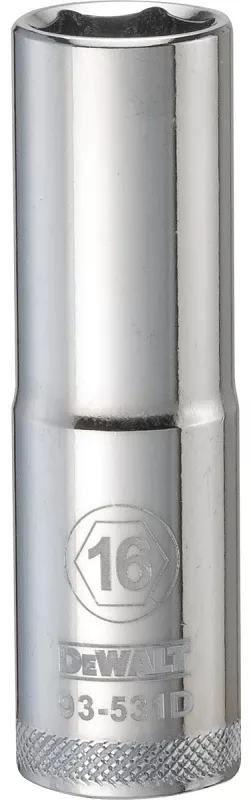 Metric Deep Socket, 6-point, 1/2 In. Drive, 16mm
