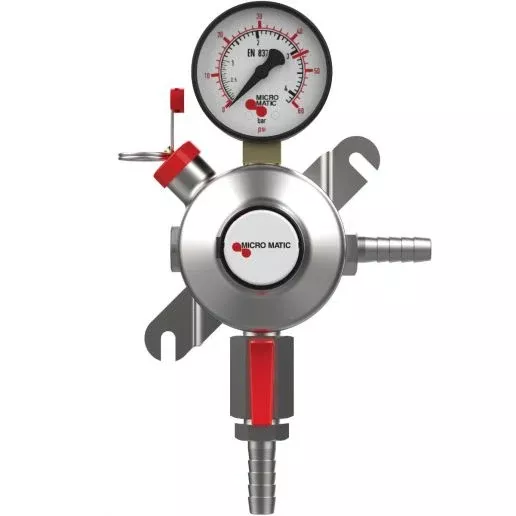 Micro Matic 8011-PP Premium Plus Secondary Single Gauge CO2 Beer Regulator, Low Pressure, 0-60 PSI, 1 Product