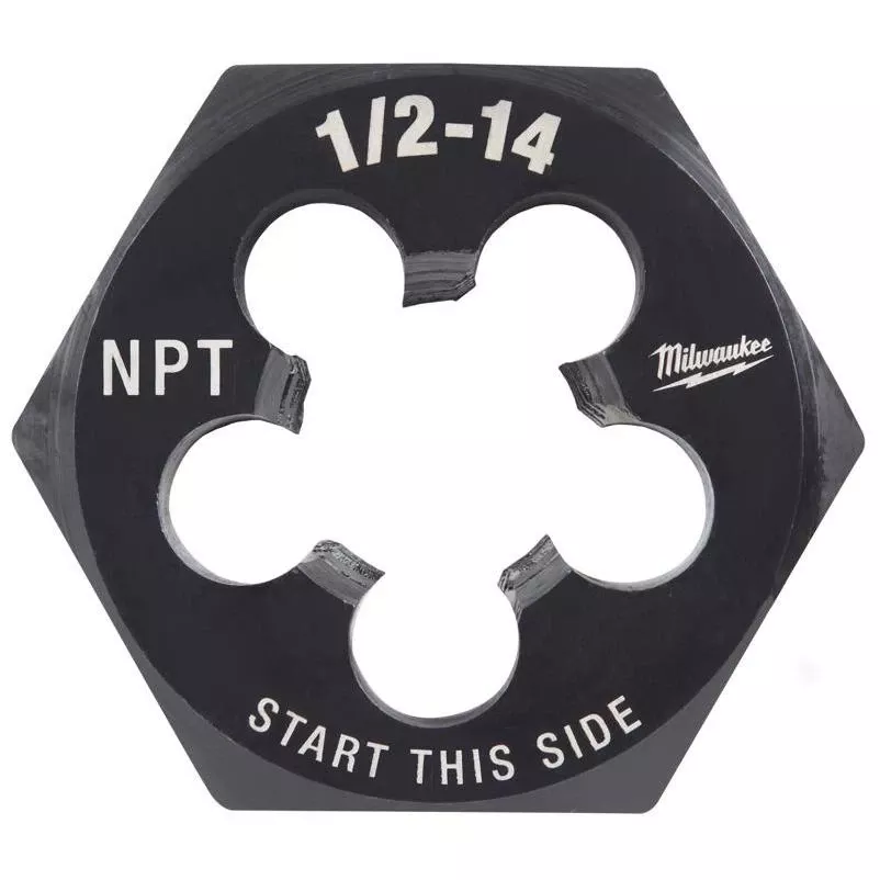 Milwaukee 2‑1/6‑in Hex Threading Die – 1/2‑14 Npt, Hcs