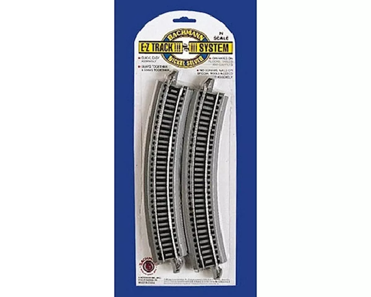 N Nickel Silver E-Z Track System – 19″ Radius Curve (6) (BAC44804)