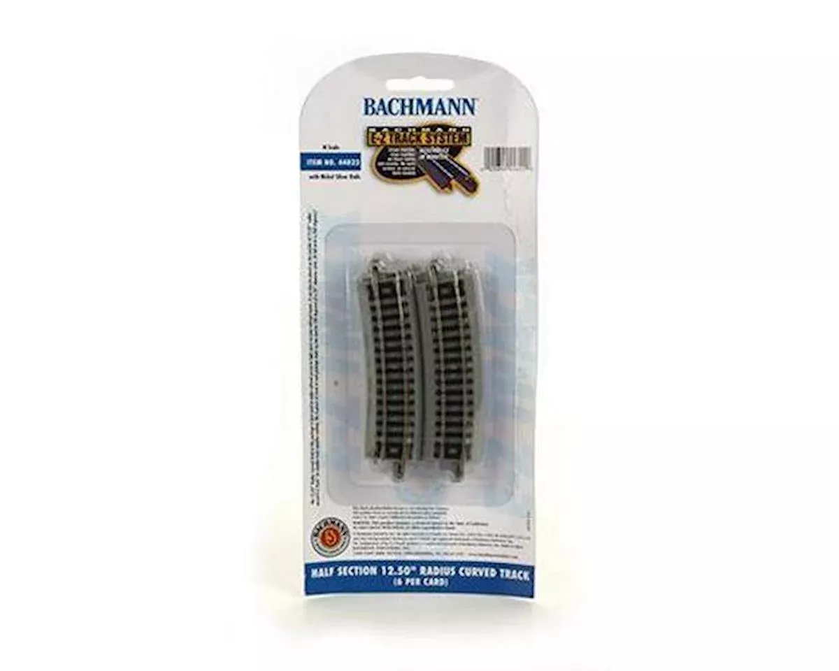 N Nickel Silver E-Z Track System – Half-Section 12.5″ Radius Curve (6) (BAC44822)