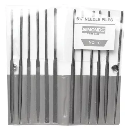 Needle File Set,5-1/2in.L,Swiss,12 pcs.