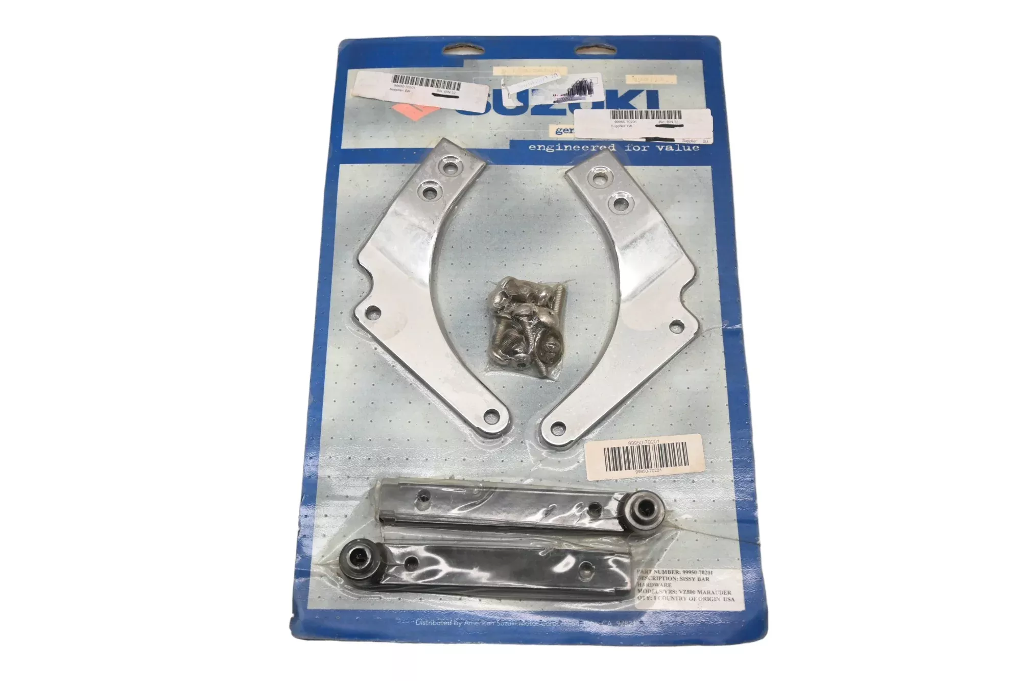 New OEM Suzuki 99950-70201 Billet Backrest Bar Mount Kit NOS