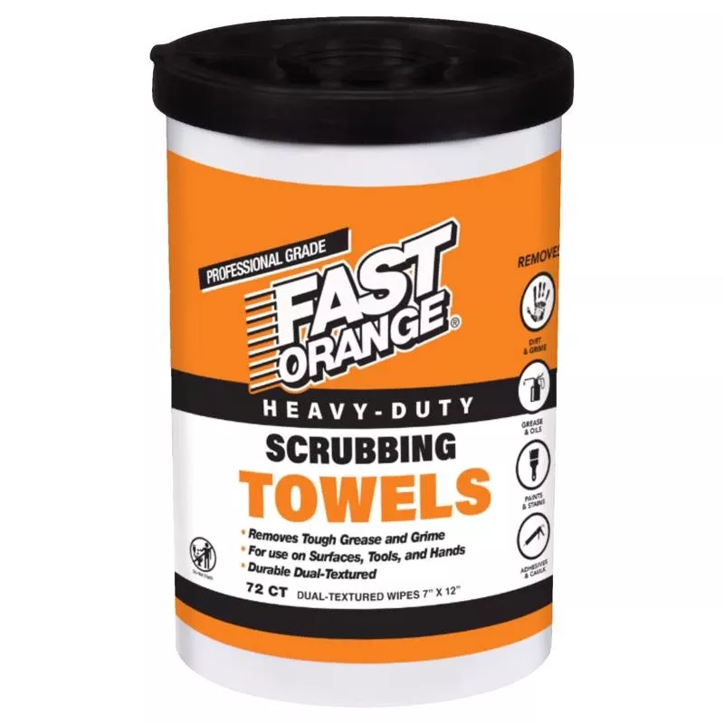 Permatex Fast Orange Clean Fresh Scent Hand And Surface Scrubbing Towels 72 Ct