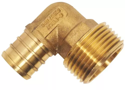 PEX- 3/4"- Elbow- Barbed x 3/4" MPT- Brass