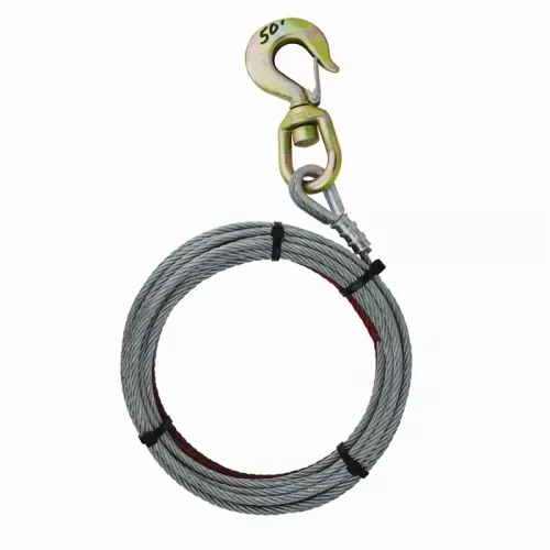Pierce Winch Cable, 3/8" X 50 Swivel Hook (PS0361SS)
