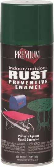 Premium- Rust Preventive- Spray Paint- Green- Gloss- 12 Oz
