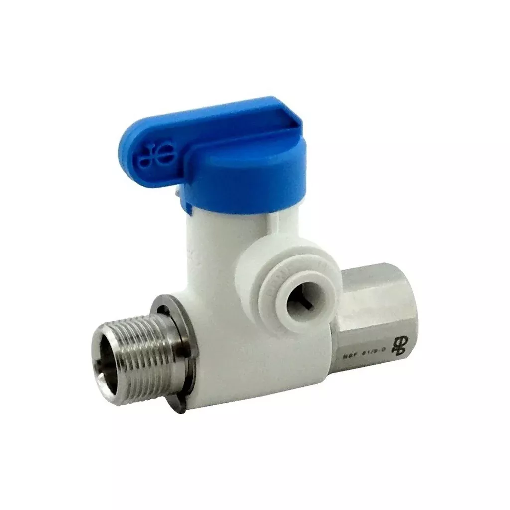Push-In Angled Stop Valve - 304 Stainless Steel - 3/8"-C X 1/4"OD