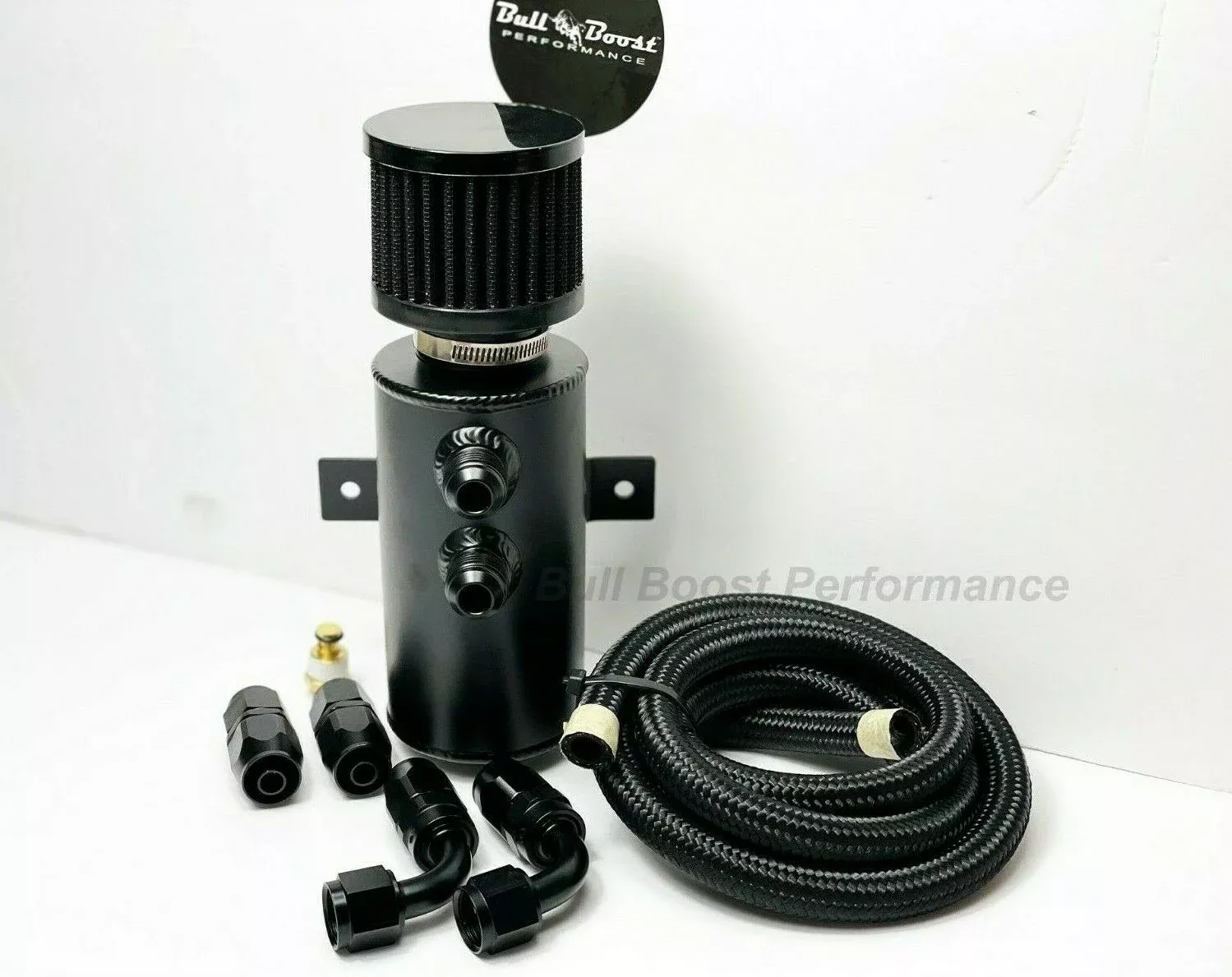 Quick Vent Oil Catch Can Hoses & Fittings Kit K Series K20 K24 10AN NOS BLACK