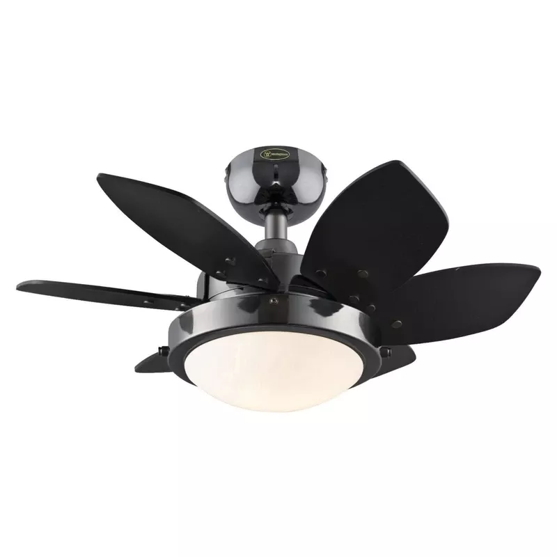 Quince Ceiling Fan + Dimmable Led Light, Gun Metal/reversible Blades, 24 In.