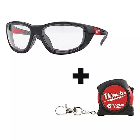 Safety Glasses, Anti-Fog & Anti-Scratch, Clear Lens, Black Frame, Full-Frame