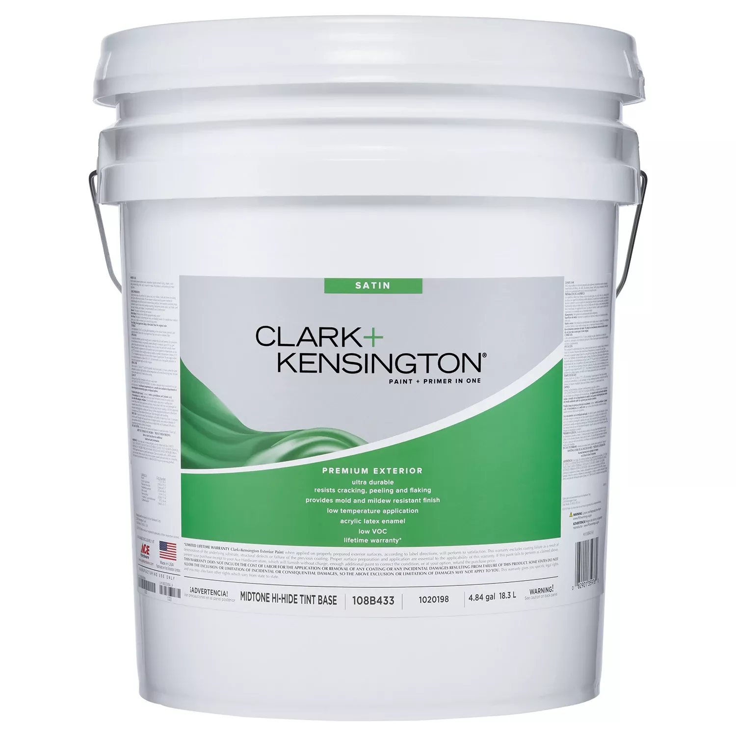 Satin Mid-tone Base Premium Exterior Paint + Primer 5 Gallon