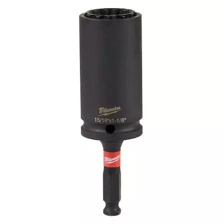 SHOCKWAVE Lineman's 12 Point 15/16 in. and 1-1/8 in. 2-in-1 Socket