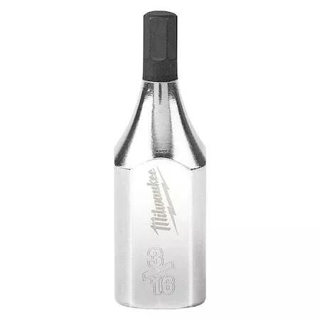 Socket,S2Stl,3/16in,Hex,Chrm,0.375in