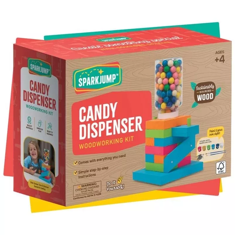 Sparkjump Diy Wooden Candy Dispenser Kit – Creative Build For Kids 6+