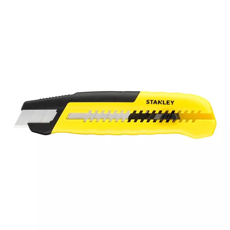 Stanley 6.29 Inch Sliding Snap Knife Black/yellow With Retractable Blade