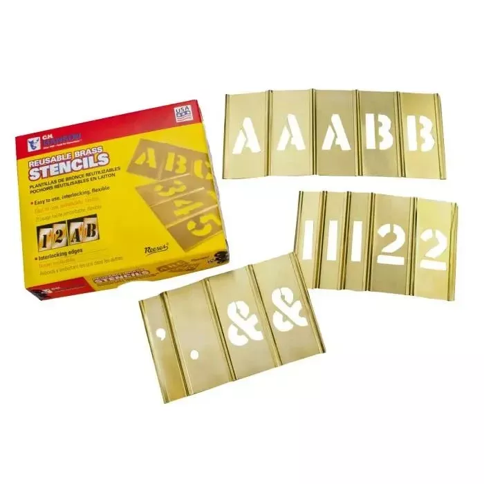 Stencil Set-Letter/Number 6" Brass 92Pcs.