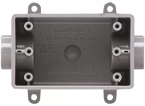 Switch/Outlet Box- PVC Conduit- 2 Hole- 1/2"