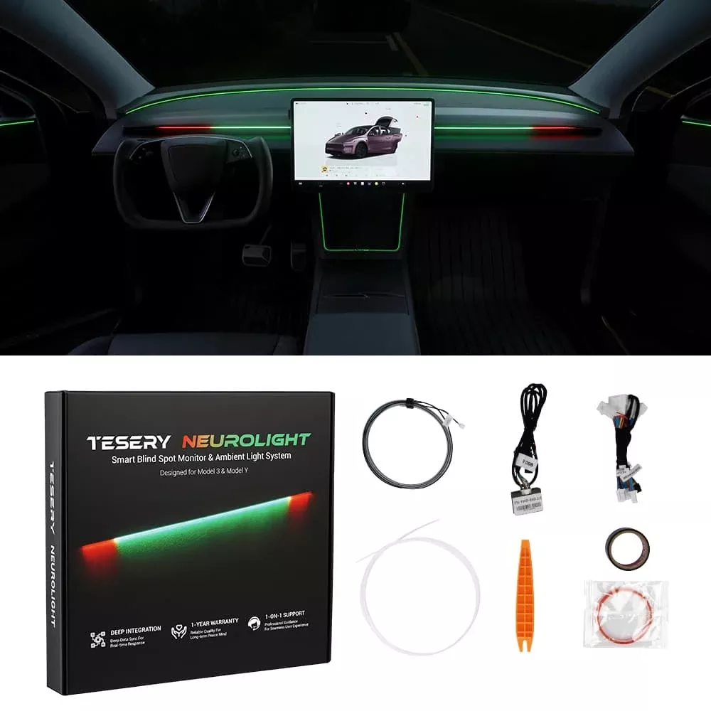 TESERY NeuroLight丨Model 3/Y Dashboard RGB Lights with Integrated BSD System