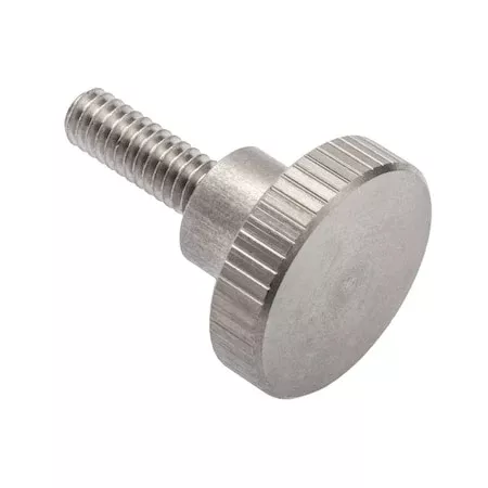 Thumb Screw, 1/4″-20 Thread Size, Round, Plain 18-8 Stainless Steel, 1/4 in Head Ht, 1 3/8 in Lg